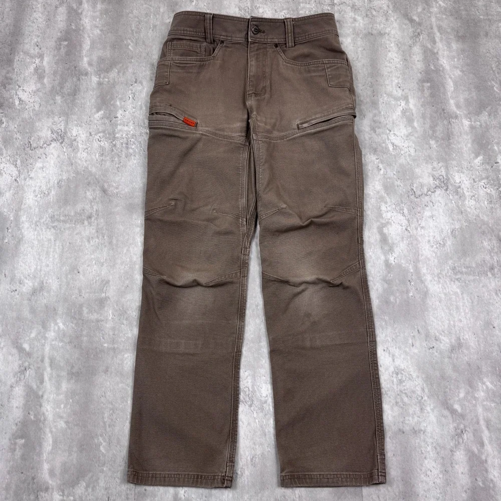 Brunt The Martin Pants Mens 28x30 Brown Double Knee Work Outdoor Utility Faded